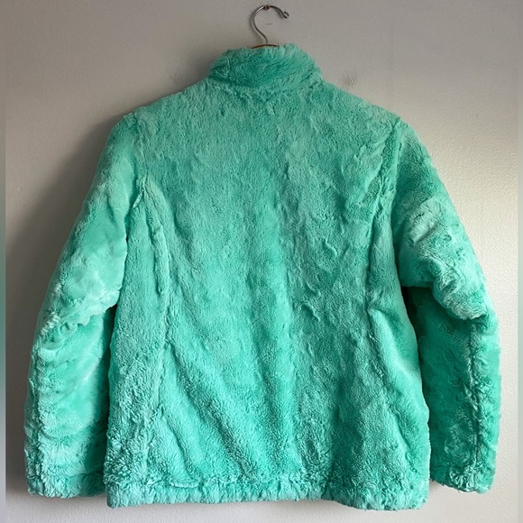 The North Face Reversible Puffer Fuzzy Jacket Gray Teal Green Ski Winter Warm XL - Picture 9 of 10